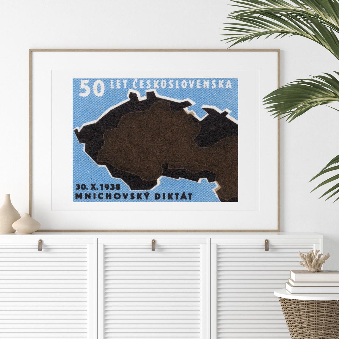 Czechoslovakia 50 Years 1938 Munich Dictate Map Vintage Art Print - Image 2