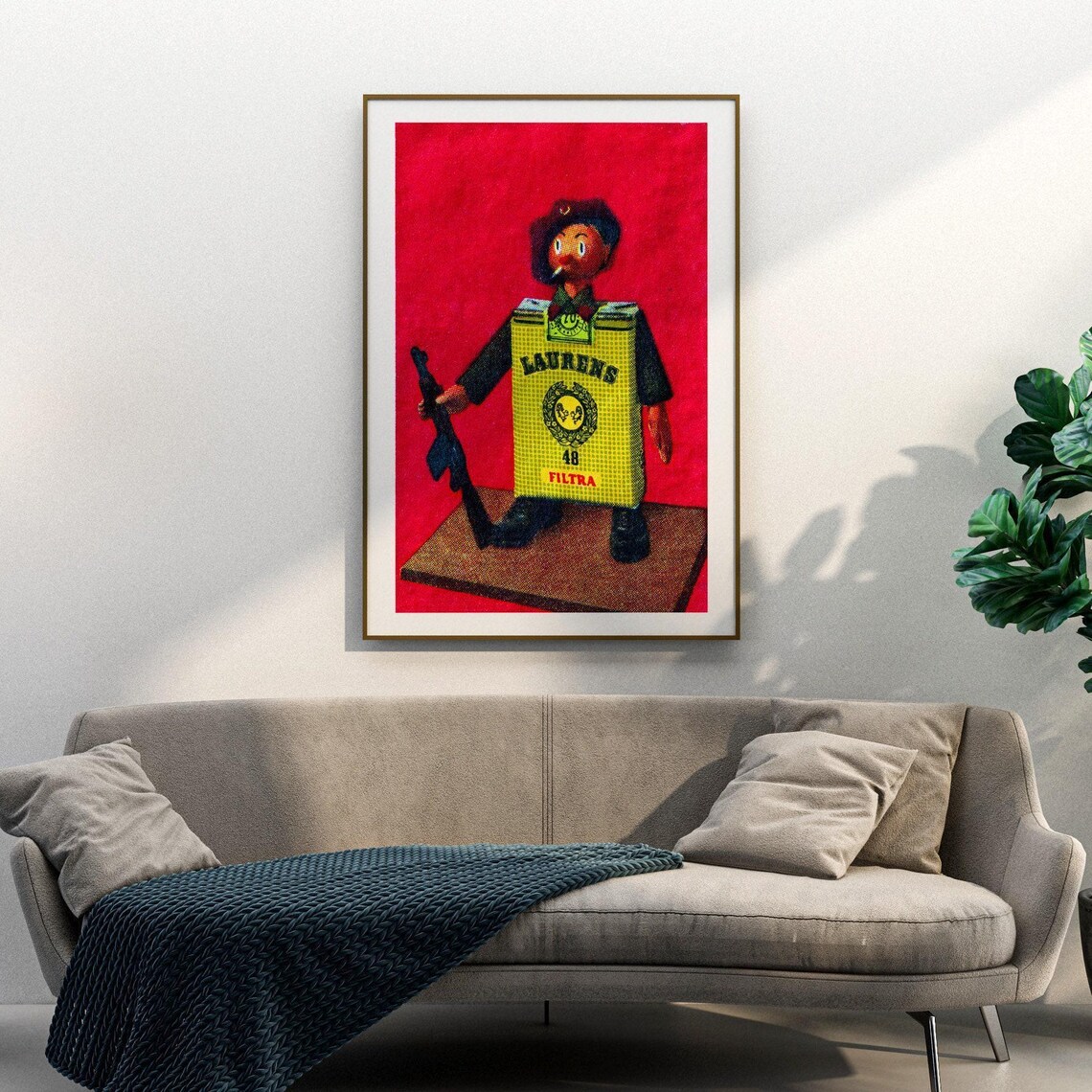 Laurens Cigarette Soldier Figurine Vintage Dutch Advertising Poster - Image 3