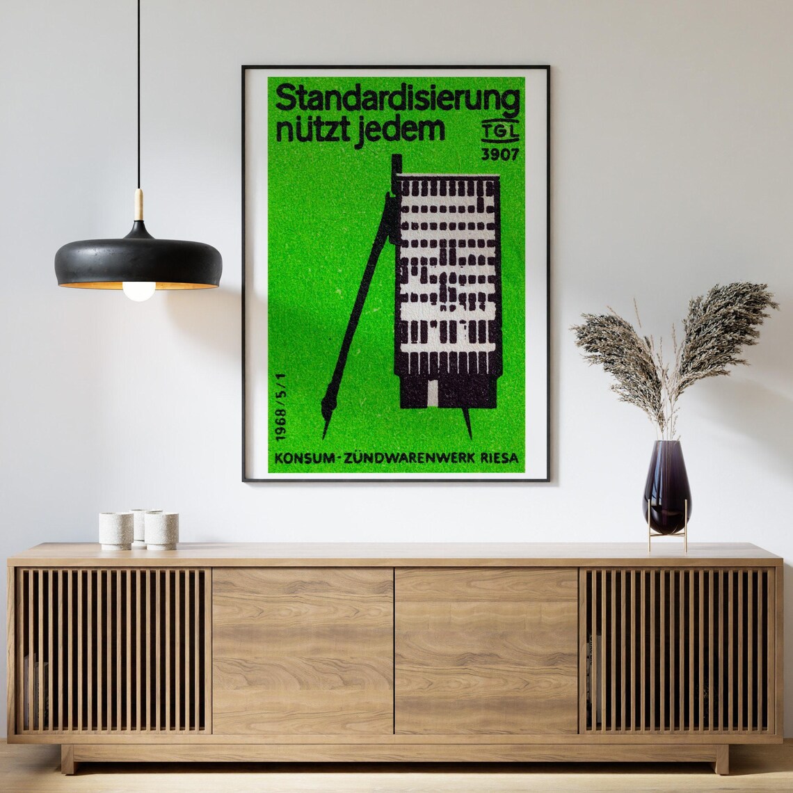 Standardisierung 1968 Riesa East German Match Factory Label Art Poster - Image 4
