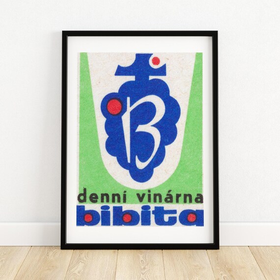 Bibita Czech Daily Wine Bar Vintage Matchbox Label Art Print