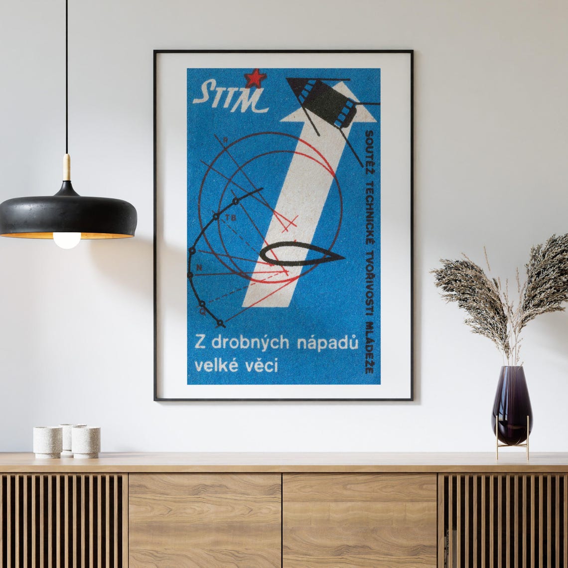 STM Czech Youth Technical Creativity Contest Vintage Space Poster - Image 4