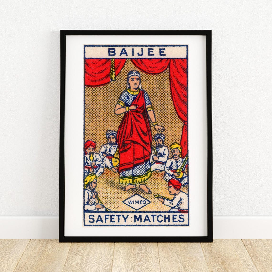 Baijee Indian Dancer And Musicians WIMCO Safety Matches Poster