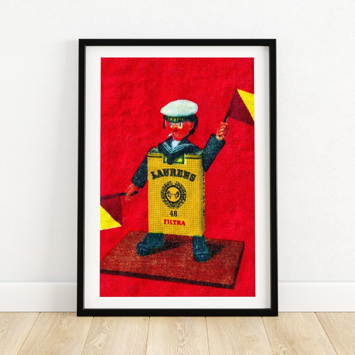 Laurens 48 Filtra Vintage Sailor Signal Flags Tobacco Ad Art Poster