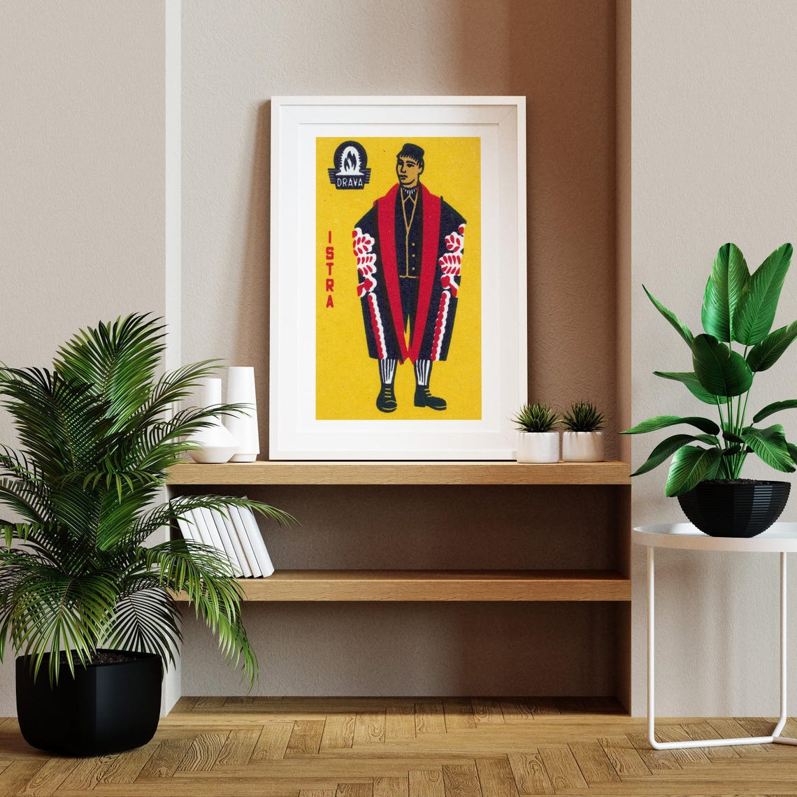 Istra Folk Costume Man Vintage Drava Matchbox Label Art Poster - Image 2