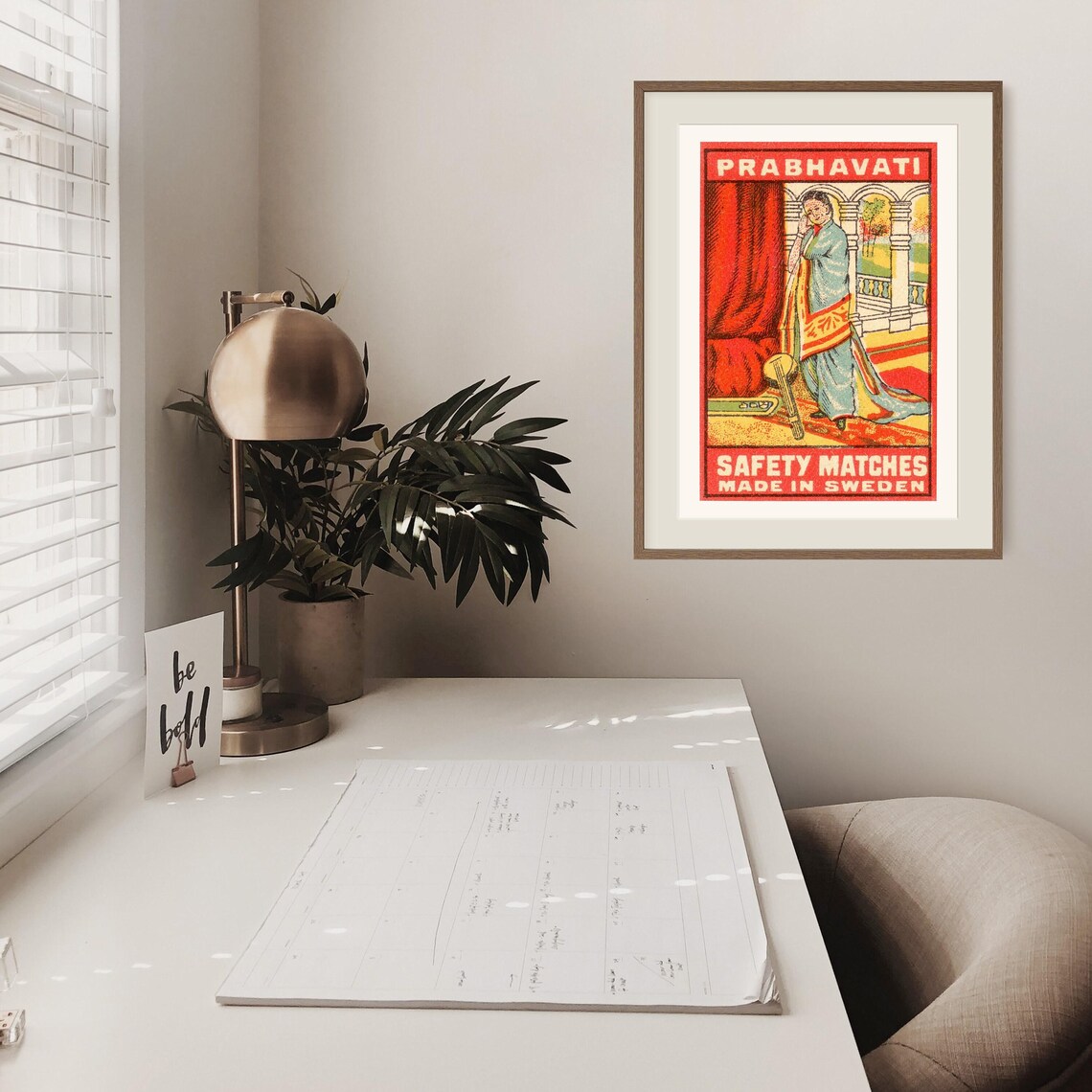 Prabhavati Woman Palace Doorway Swedish Safety Matches Poster - Image 2
