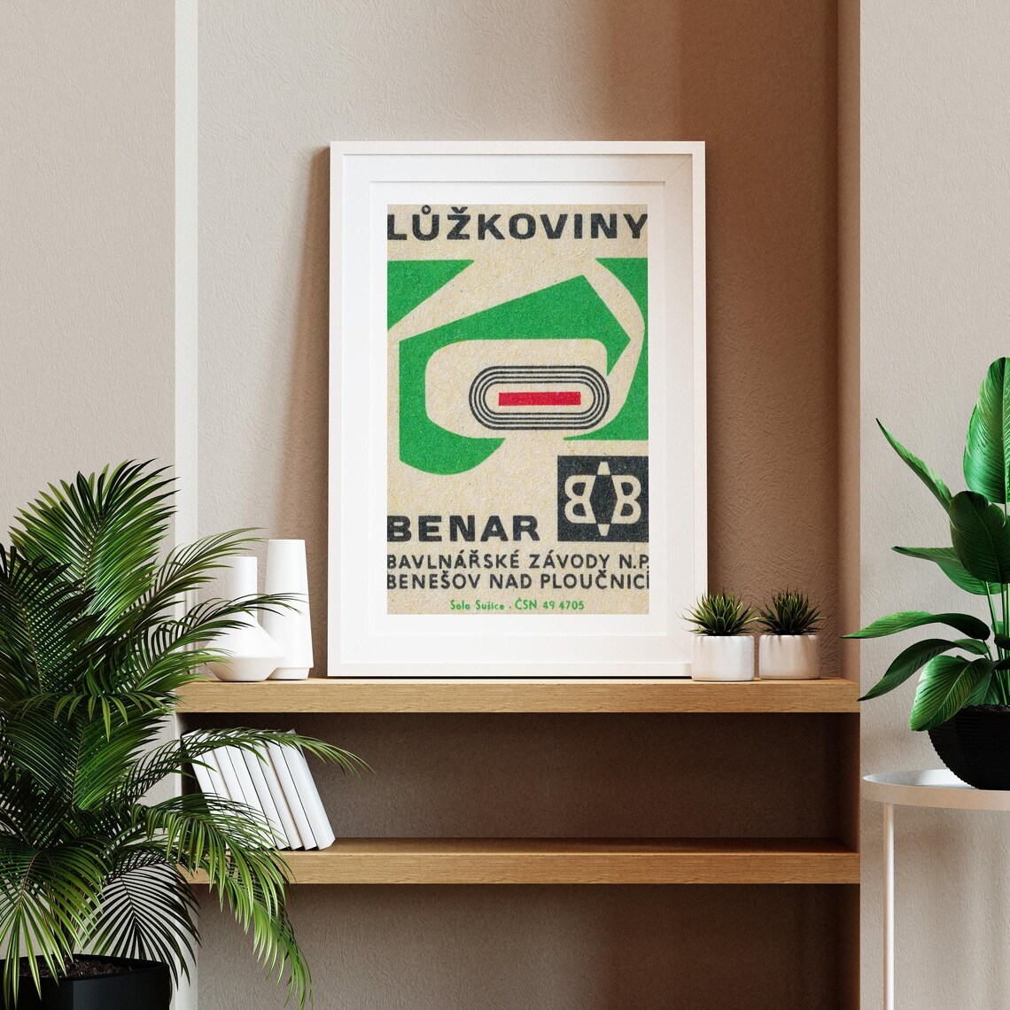 Benar Bedding Bavlnarske Zavody Green Abstract Vintage Poster - Image 2