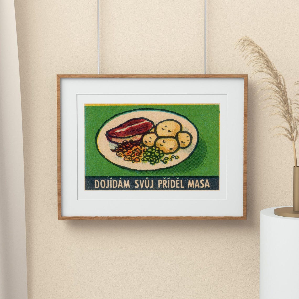 Dojidam Svuj Pridel Masa Czech Meat Ration Vintage Food Poster - Image 2