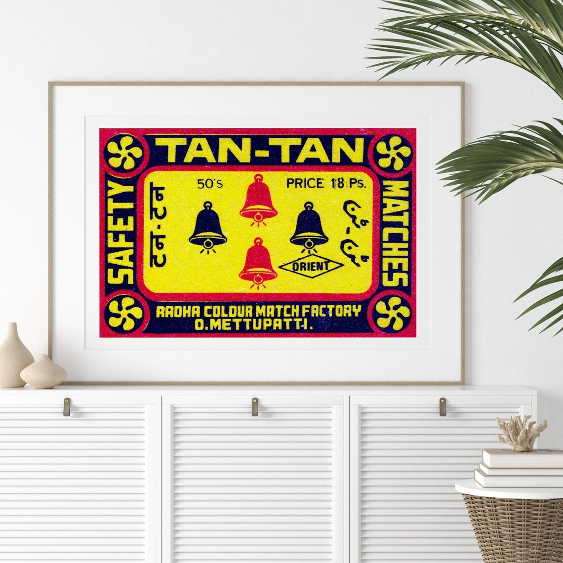 Tan Tan Bells Vintage Indian Safety Matches Label Art Poster - Image 2
