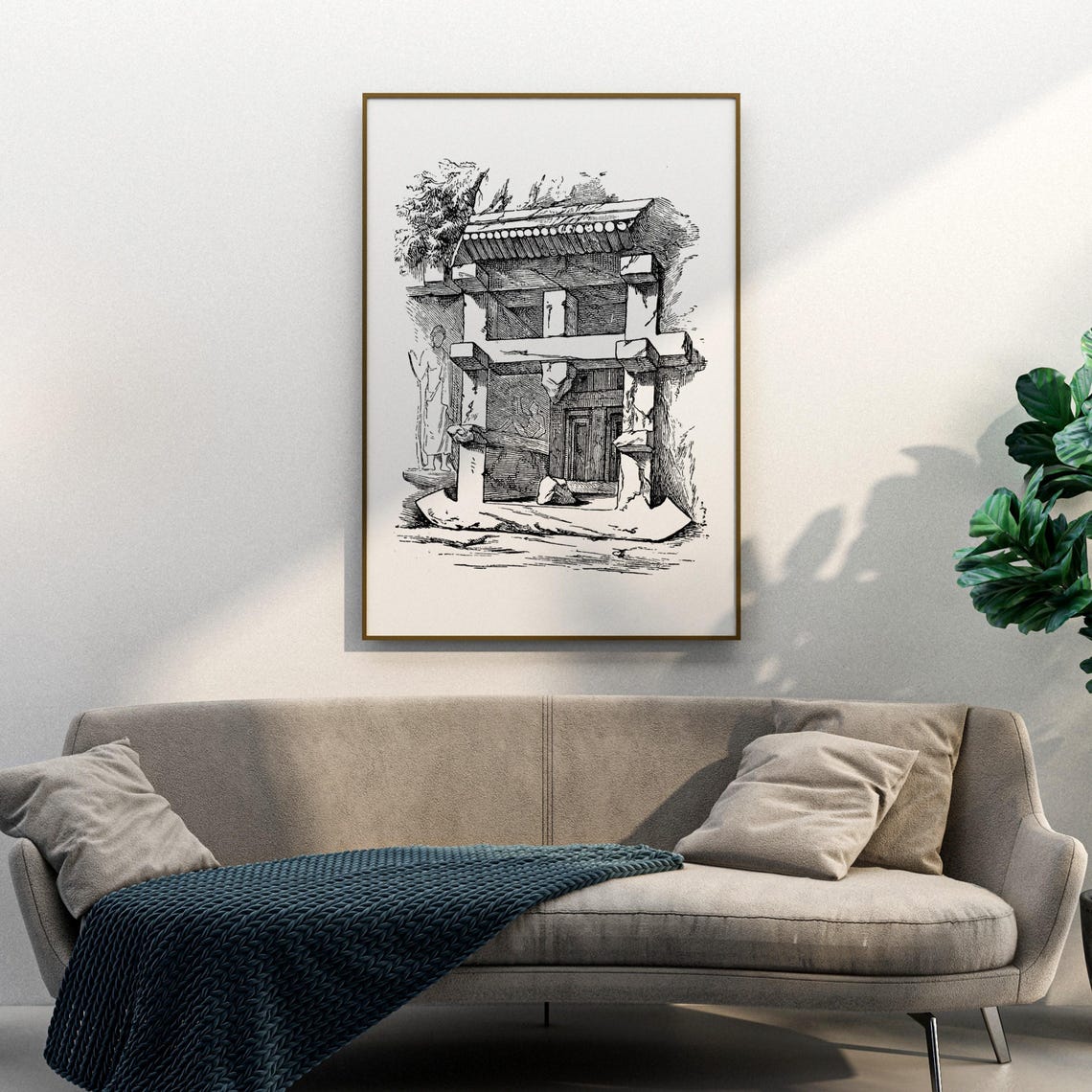 Lycia Rock Cut Tomb Facade Ancient Engraving Architecture Print - Image 3