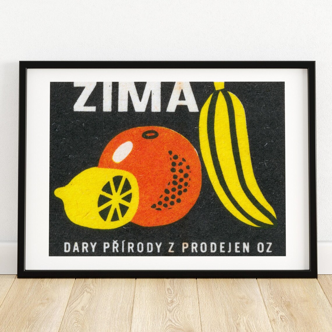 Lemon Orange and Banana Vintage Czech Art Print