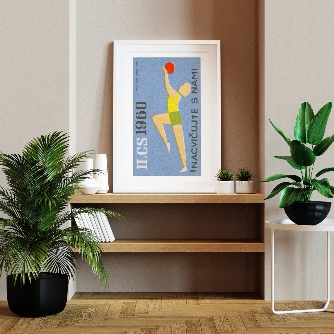 Volleyball Player Matchbox Vintage Czech Poster Print - Image 2