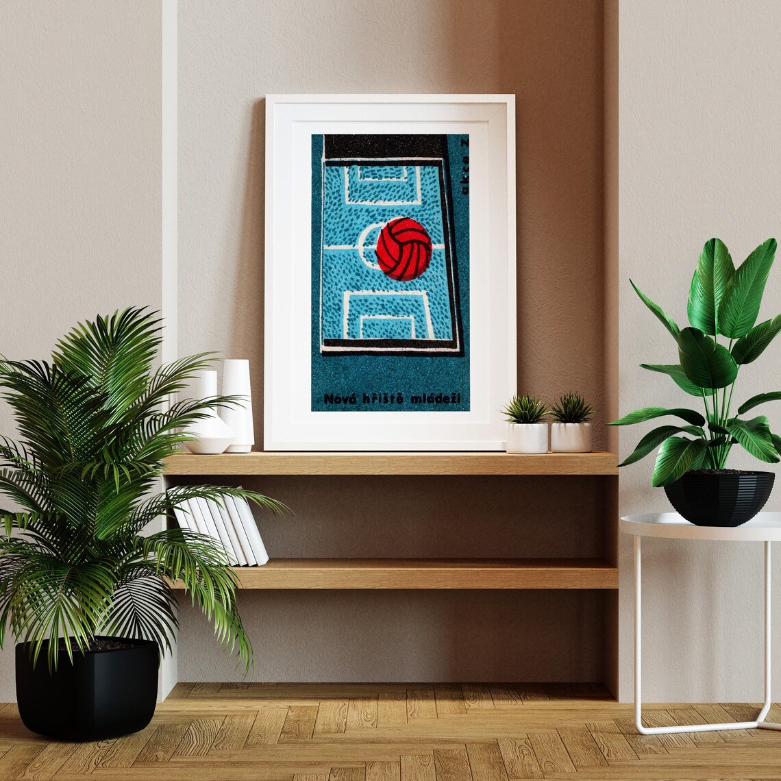Nová Hřiště Mládeži Czech Volleyball Court Vintage Matchbox Poster - Image 2
