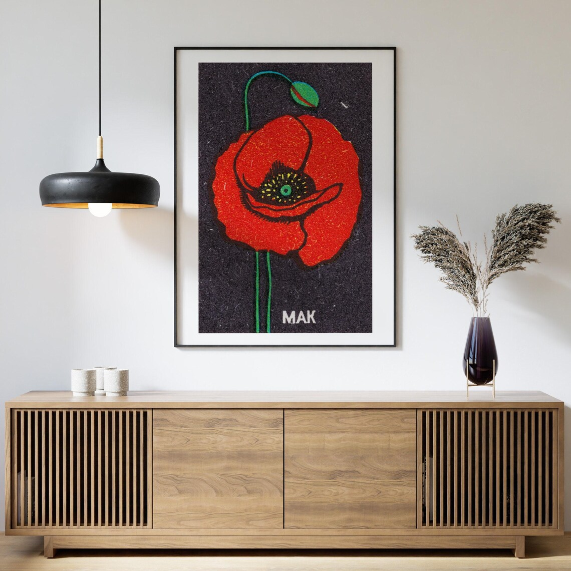 Red Poppy Matchbox Print, Vintage Eastern Europe - Image 4