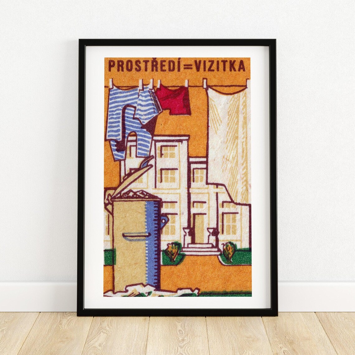 Prostredi Vizitka Clean Neighborhood Vintage Matchbox Label Poster