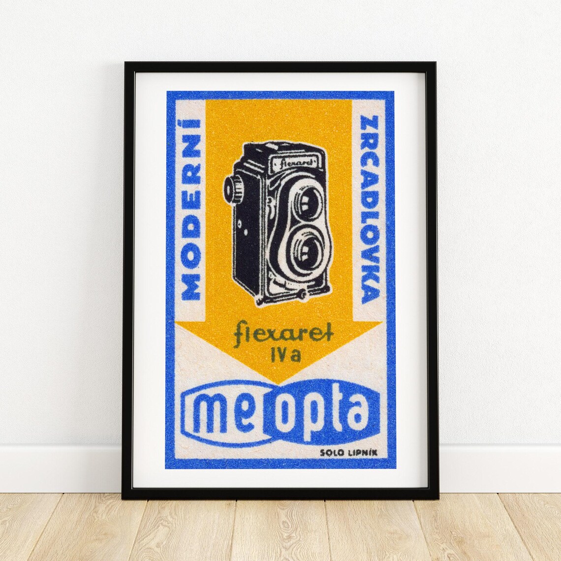 Vintage Camera Matchbox Czech Wall Poster Print