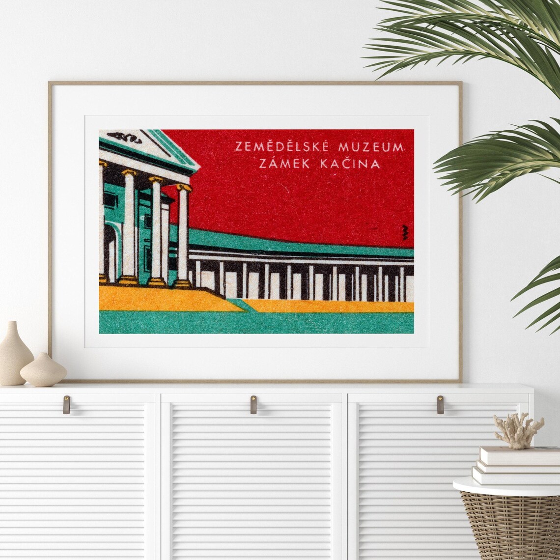 Zemědělské Muzeum Zámek Kačina Colonnade Vintage Czech Matchbox Poster - Image 2