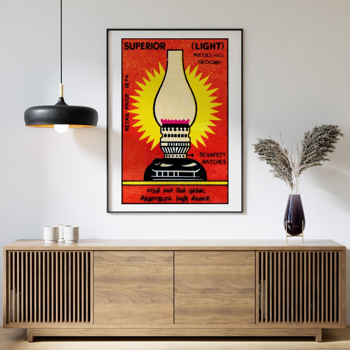 Bright Light Matchbox Vintage India Art Print - Image 4