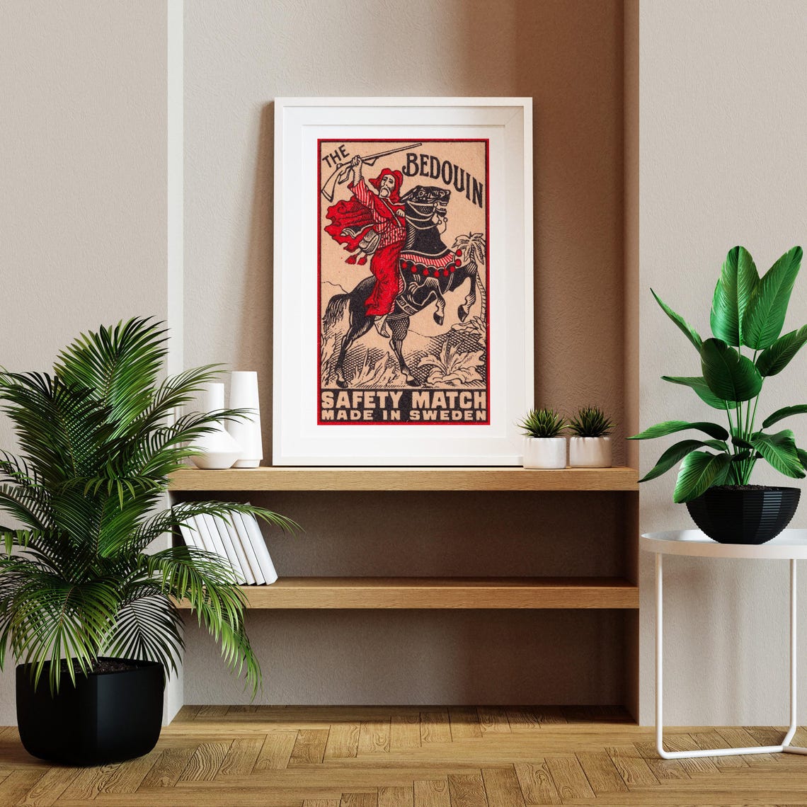 The Bedouin Horseman Vintage Swedish Safety Match Label Poster - Image 2