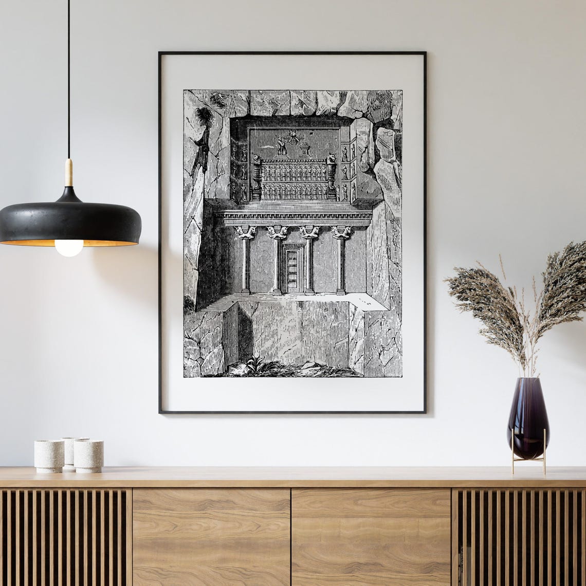 Rock Cut Tomb of Darius Ancient Persia Engraving History Poster - Image 4