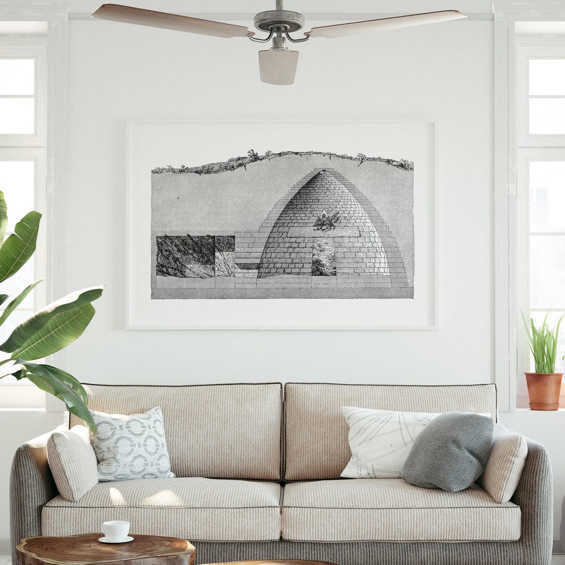 Ancient Beehive Stone Tomb Underground Engraving Architecture Poster - Image 3