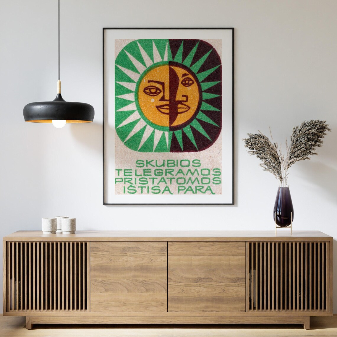 Day And Night Telegrams Matchbox Vintage Poster Print - Image 4