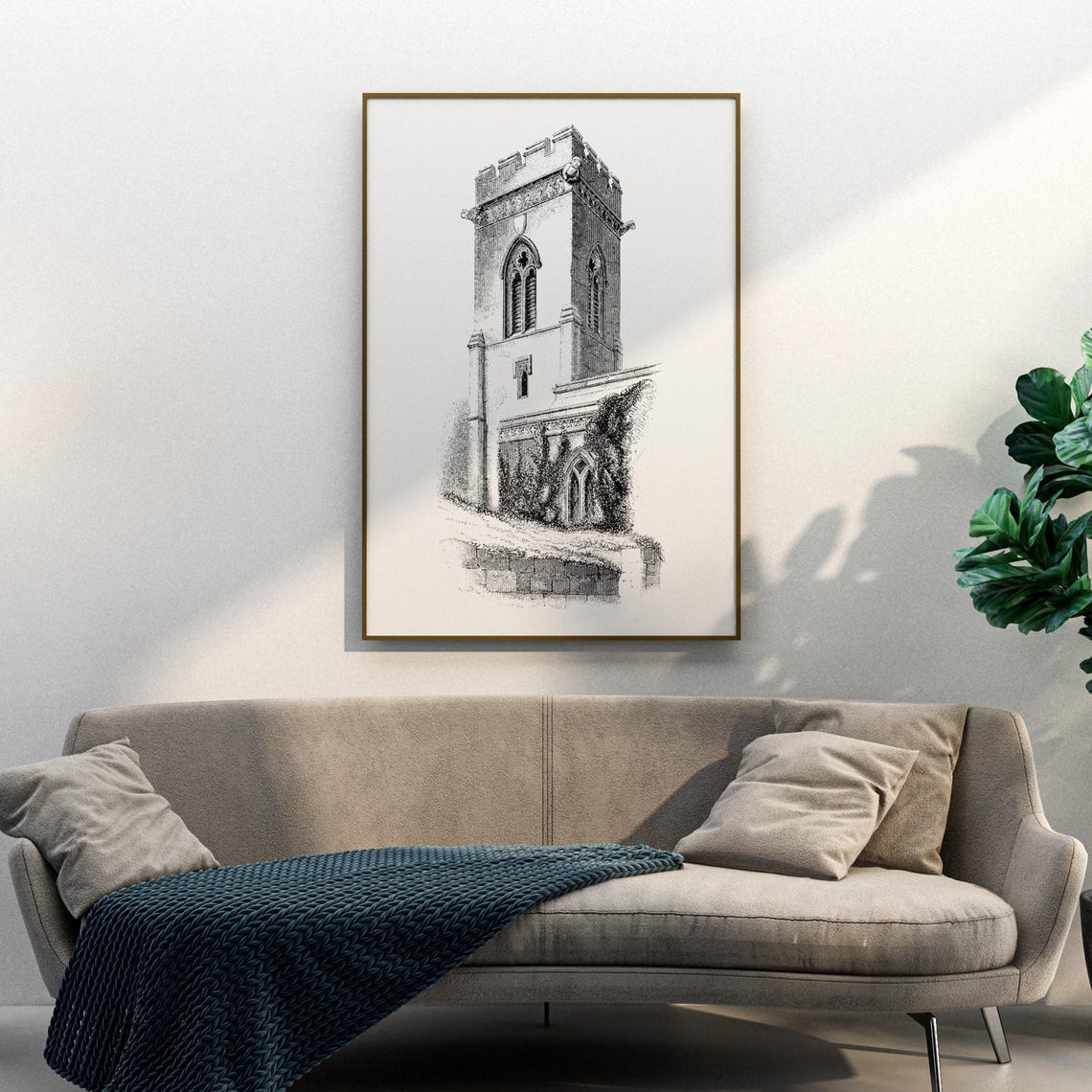 Northamptonshire Stone Parapet Crenellated Church Tower Poster - Image 3
