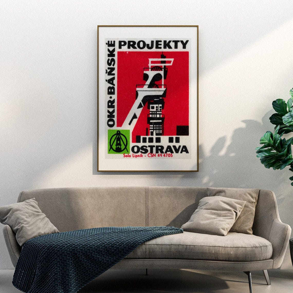 Ostrava Mining Headframe Czech Industrial Heritage Matchbox Poster - Image 3