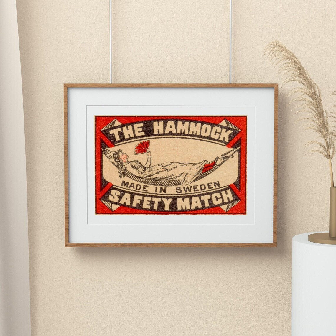 The Hammock Safety Match Vintage Swedish Matchbox Label Art Poster - Image 2