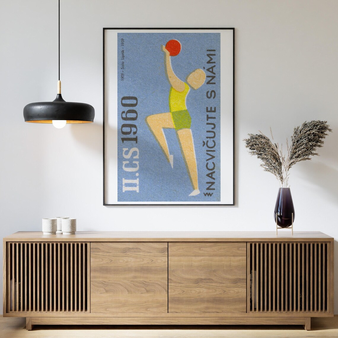 Volleyball Player Matchbox Vintage Czech Poster Print - Image 4
