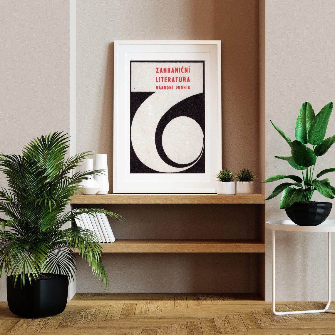 Zahranicni Literatura Narodni Podnik Czech Minimalist Black Poster - Image 2