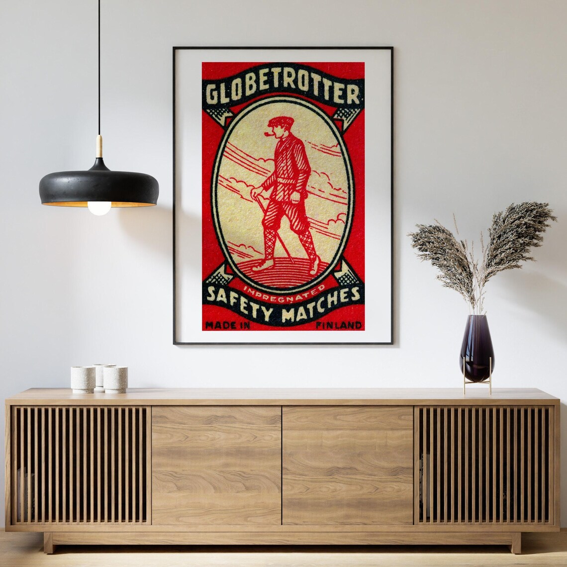 Red Traveller Matchbox Vintage Dutch Art Print - Image 4