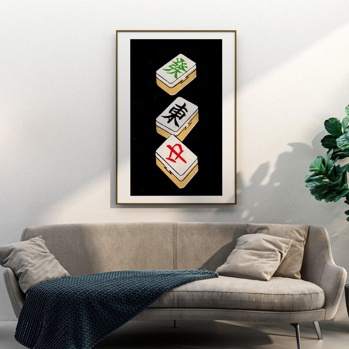 Majong Tiles Aesthetic Vintage Japan Art Poster - Image 3