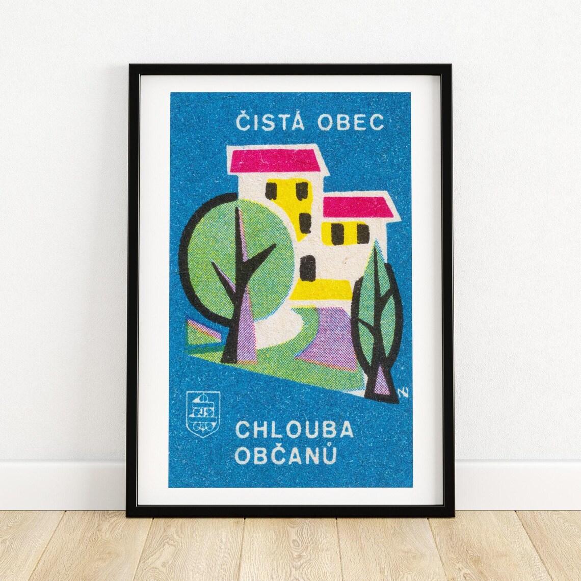 Clean Communities Matchbox Print, Vintage Czech Poster
