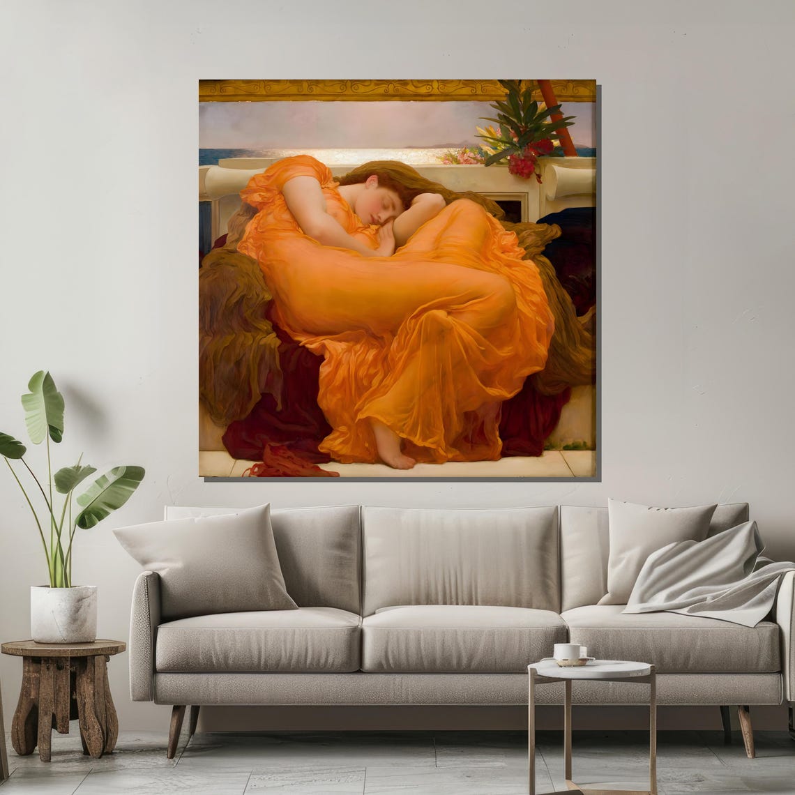 Frederic Leighton Flaming June Sleeping Lady Classic Art Poster - Image 2