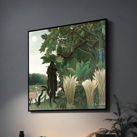 Henri Rousseau Jungle Scene The Dream Wall Art Exotic Nature Inspired Home Decor