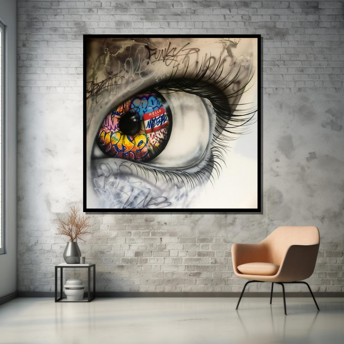 Graffiti Eye Street Art Bold Urban Poster for Modern Loft Decor - Image 5