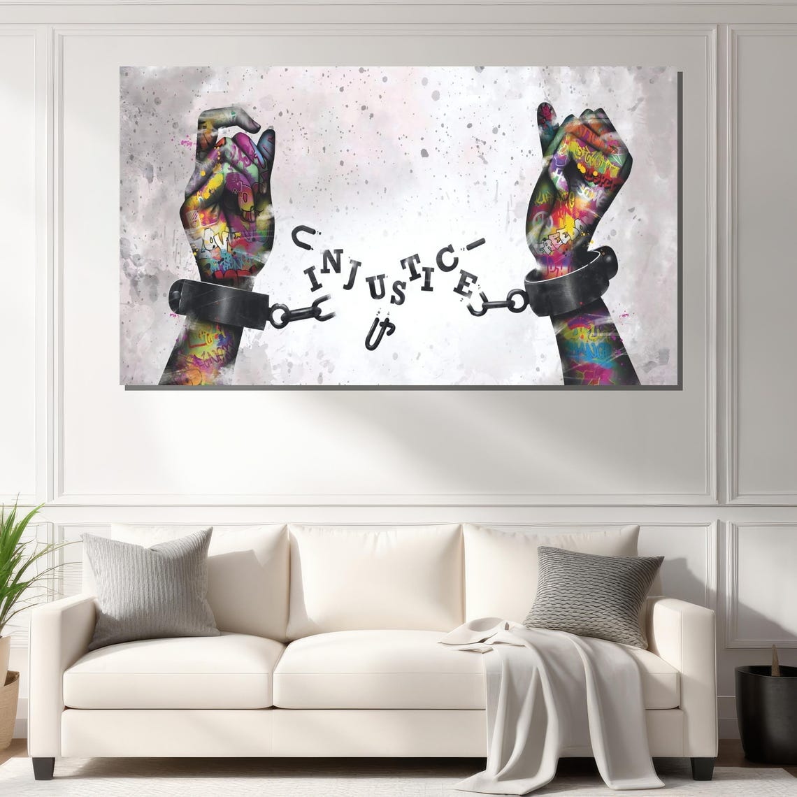 Graffiti Inspired Injustice Break Free Wall Art Bold Statement Piece For Modern Spaces - Image 2