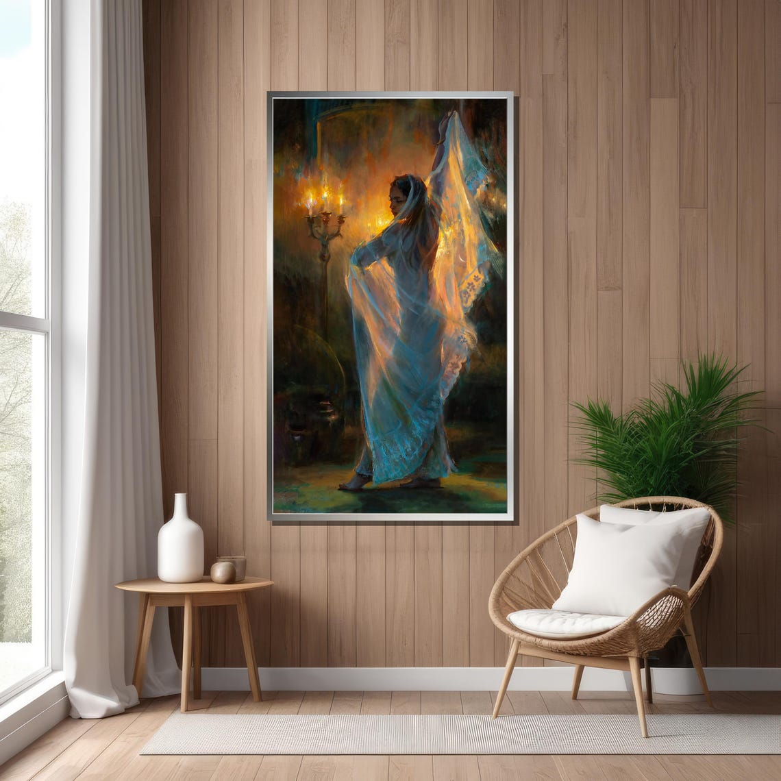 Elegant Flamenco Dancer Candlelight Spanish Gown Painting Art Poster - Image 5