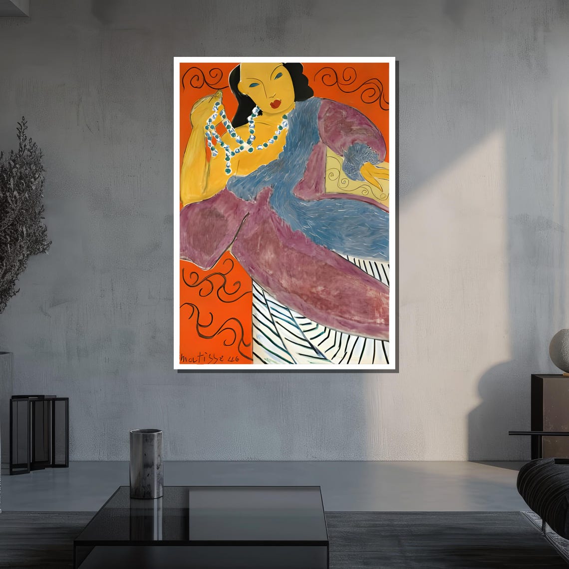Henri Matisse Painting Woman With A Necklace Ready To Hang Modern Art Masterpiece For Living Room Or Office Decor - Image 3