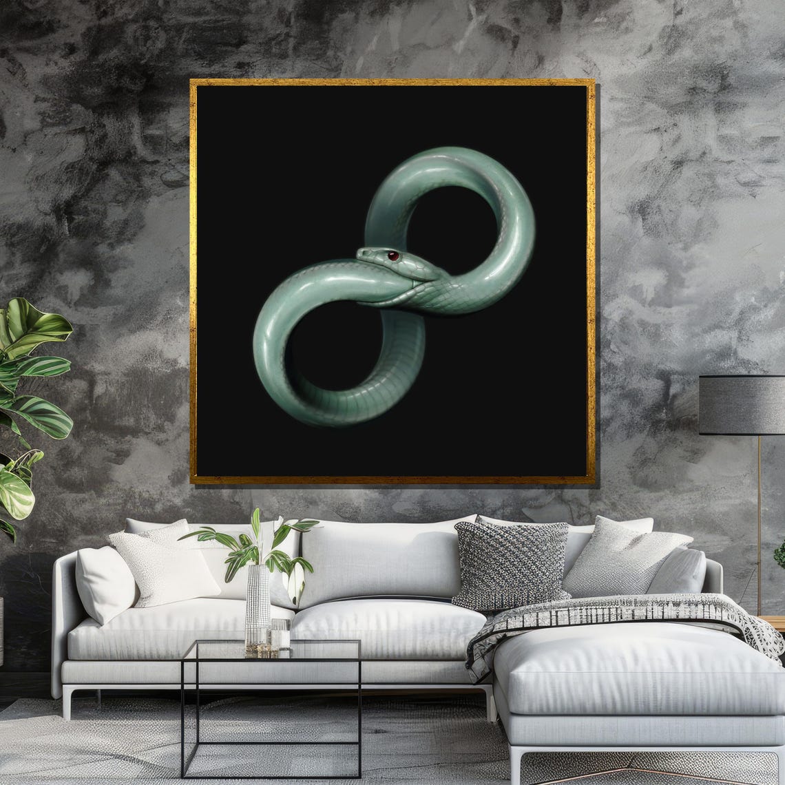 Jade Green Ouroboros Snake Infinity Symbol Moody Dark Poster - Image 6