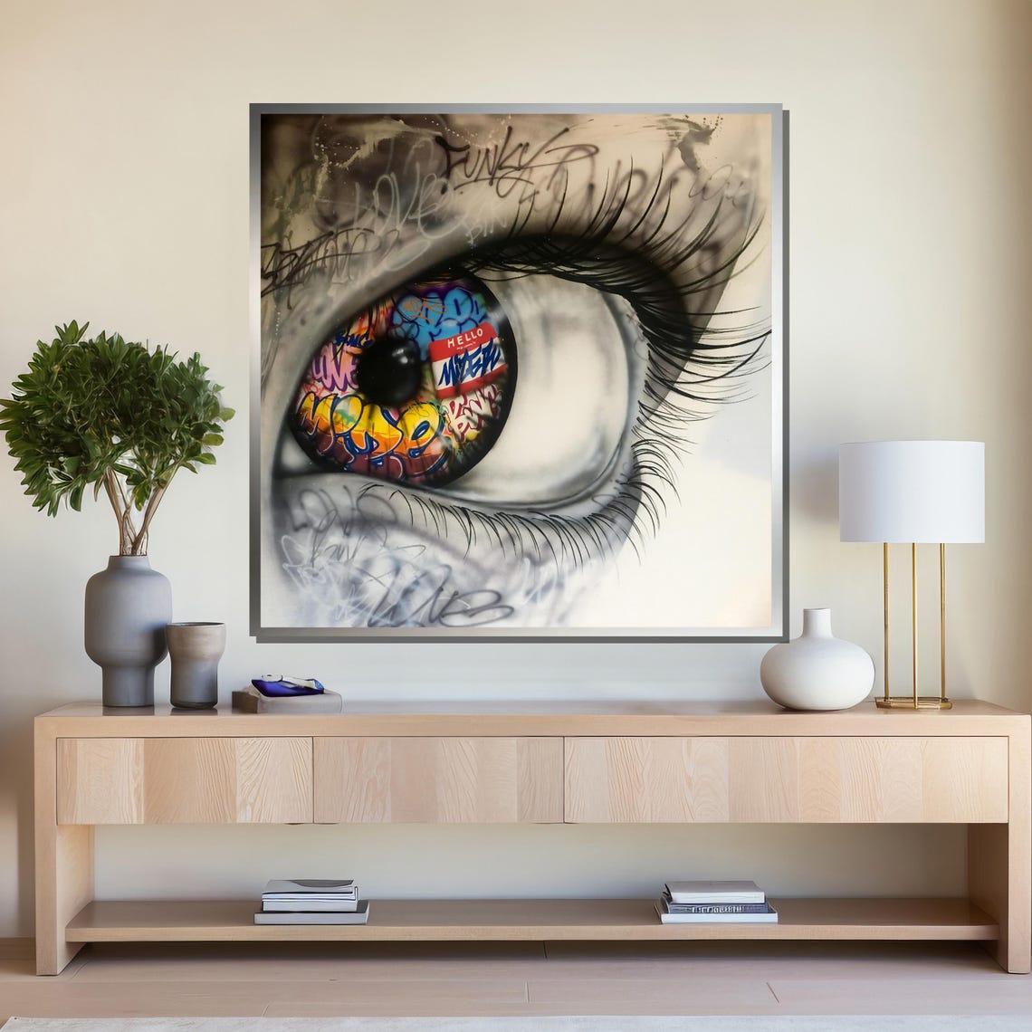 Graffiti Eye Street Art Bold Urban Poster for Modern Loft Decor - Image 4