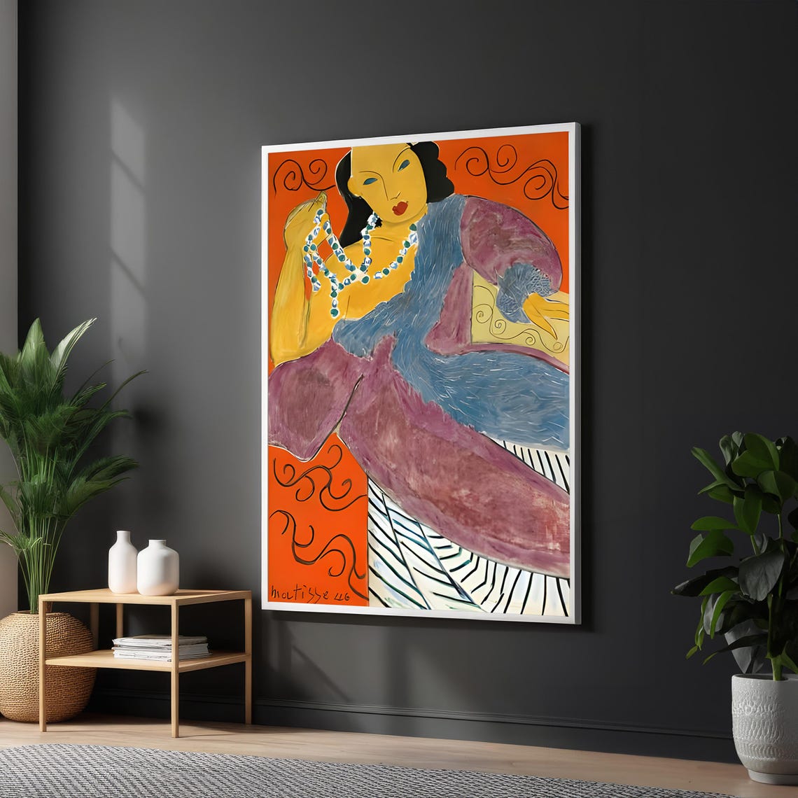 Henri Matisse Reclining Woman with Pearls Fauvist Orange Art Poster