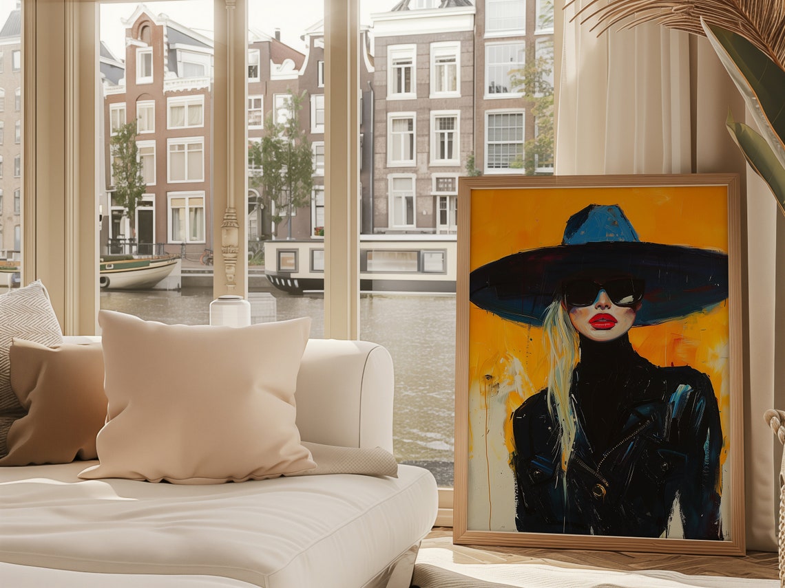 Hand Drawn Cowgirl Painting, Western Wall Art - Image 3