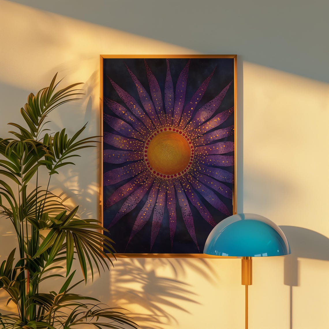 Boho Celestial Abstract Sun Astrology Art Print - Image 2