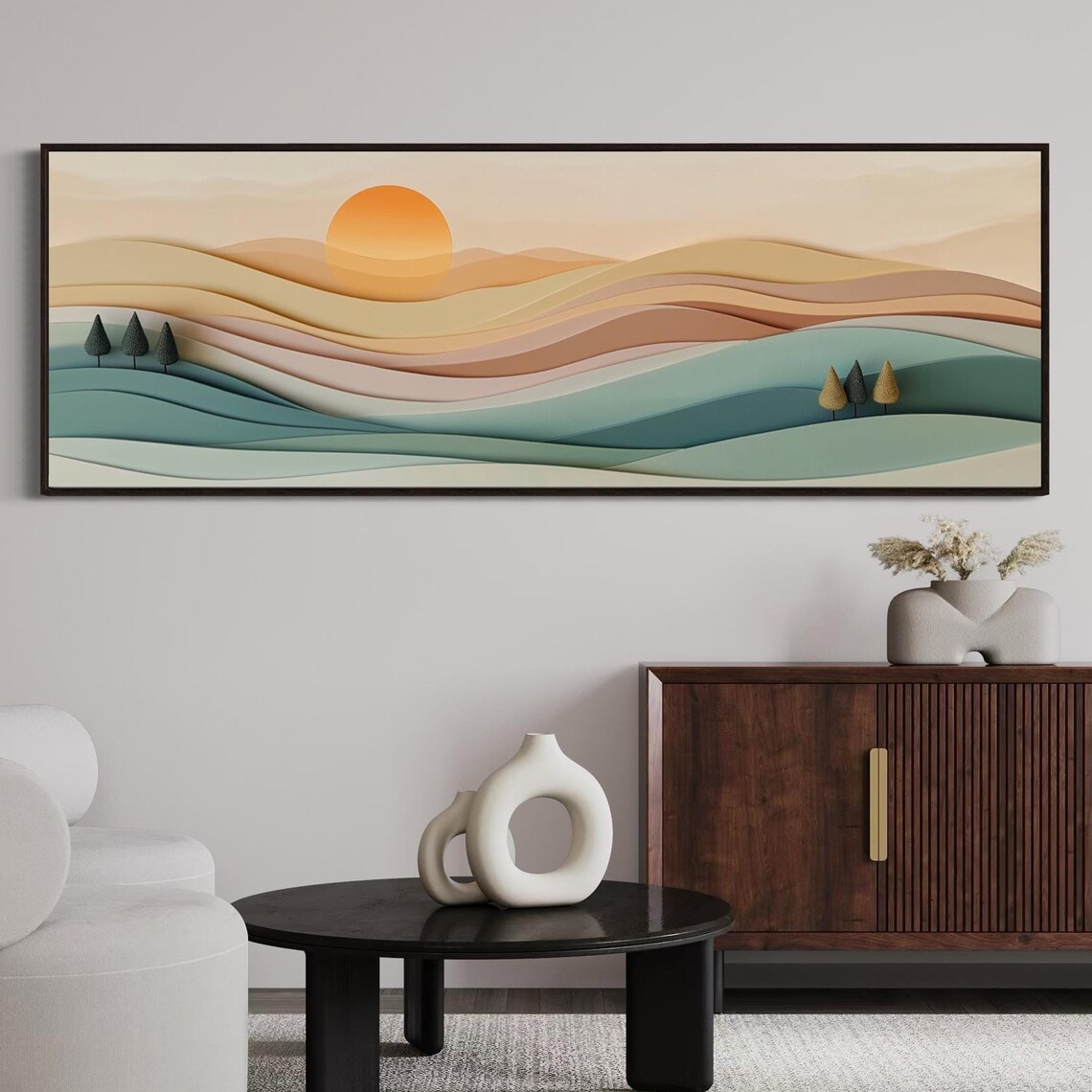 Abstract Sunrise Landscape, Boho Wall Art Print - Image 5