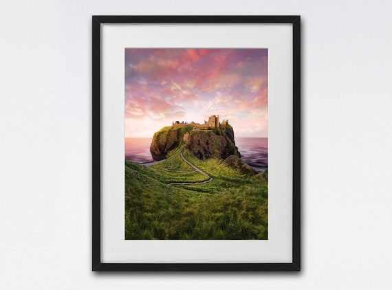 Dunnottar Castle Scotland Travel Poster, Scottish Gift