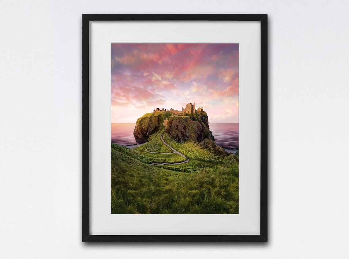 Dunnottar Castle Scotland Travel Poster, Scottish Gift