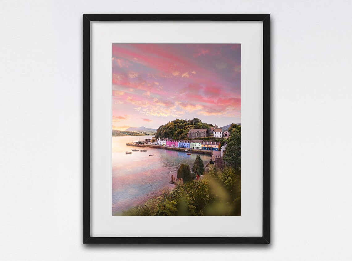 Portree Scotland Travel Poster, Isle of Skye