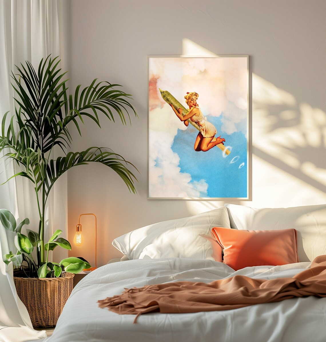 High Flying 2 Vintage Psychedelic Weed Art Print