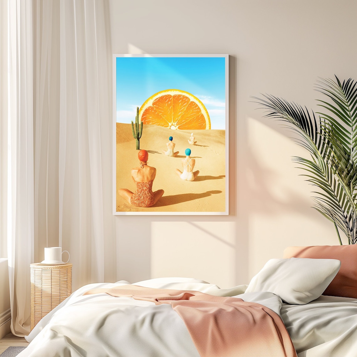 Sunrise Trippy Poster, Surreal Vintage Wall Art Print